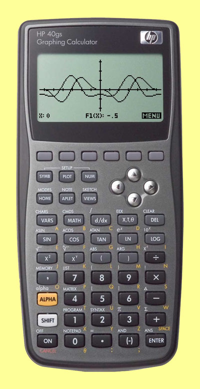 Lukiolaskimeksi HP 40gs symbolinen grafikkalaskin(CAS) laajan matematiikan opiskelijoille